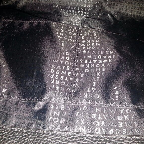 KATE SPADE-Oliver Street-Taren-Canvas Shoulder Bag-TOTE-Natural & Dark Navy-NWOT - Picture 6 of 7